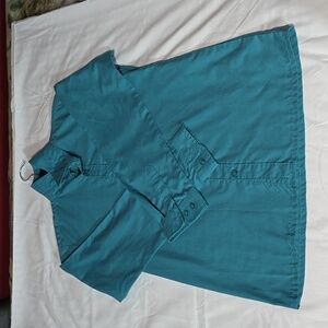 Big Boy's Long Sleeves“ Turquoise Solid Shirt. Size 16